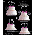 Collier de pendaison de mariage Whopper Sparkle Cake Jewelry Drops Topper